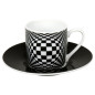 Tazza caffè optical Konitz con piattino in confezione da 4 pezzi Tazza caffè optical Konitz con piattino in confezione da 4 pezzi