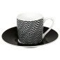 Tazza caffè optical Konitz con piattino in confezione da 4 pezzi Tazza caffè optical Konitz con piattino in confezione da 4 pezzi