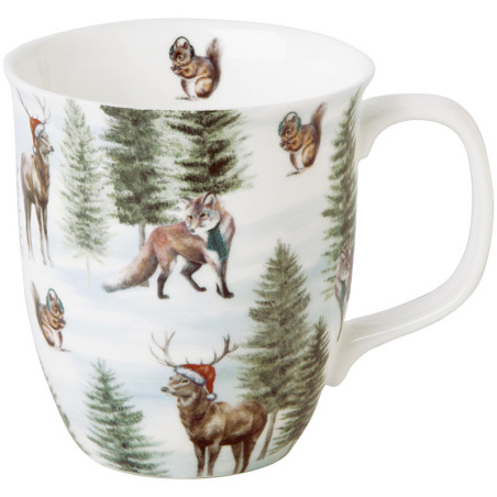 tazza mug in bone china con decori natalizi. Idea regalo casa, cucina, tavola