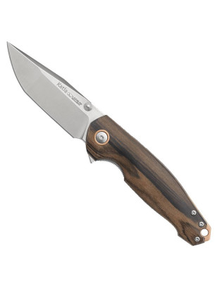 coltello da tasca italiano con manico in legno e lama in acciaio di alta qualità