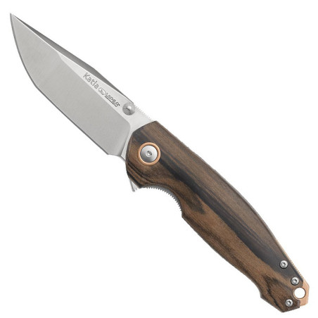 coltello da tasca italiano con manico in legno e lama in acciaio di alta qualità