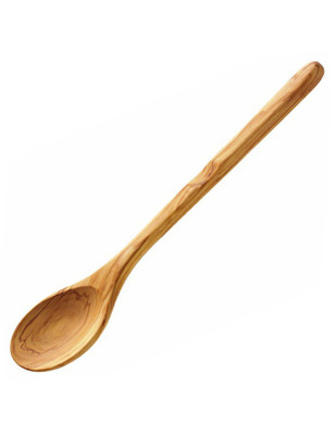 Cucchiaio tondo Scanwood legno di Olivo con incavo per il dito