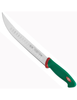 coltello professionale a scimitarra alveolato per affettare lama 26 cm