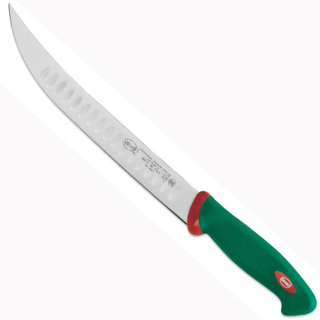 coltello professionale a scimitarra alveolato per affettare lama 26 cm
