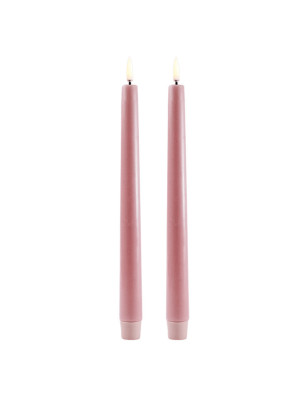 Set di 2 candele a led Uyuni Lighting Taper rosa
