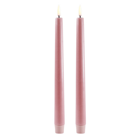 Set di 2 candele a led Uyuni Lighting Taper rosa