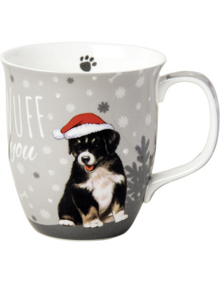 tazza mug in bone china con decori natalizi