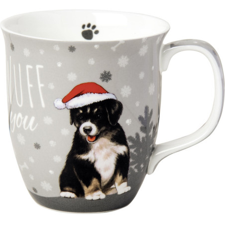 tazza mug in bone china con decori natalizi