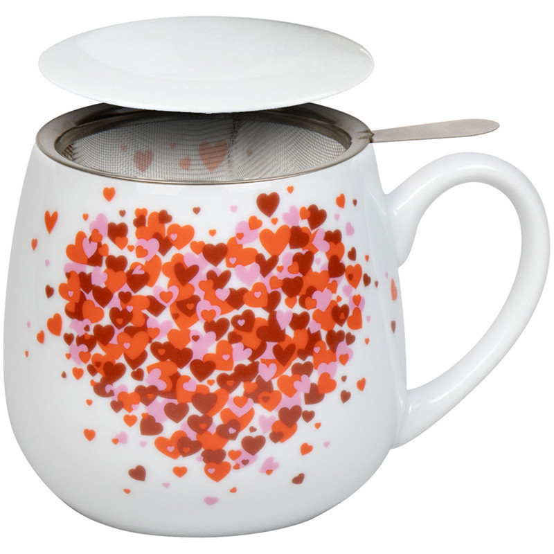 Tazza tè con coperchio e filtro Konitz l'amore esplode 420 ml