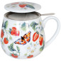 Tazza tè con coperchio e filtro Konitz fragole e farfalle 420 ml