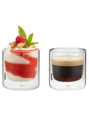 Set 2 bicchieri termici in vetro Gefu Mira 80 ml, 235 ml
