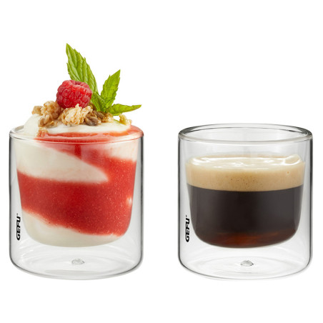 Set 2 bicchieri termici in vetro Gefu Mira 80 ml, 235 ml