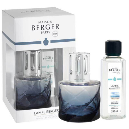 Cofanetto Lampe Berger Spirale blu con ricarica Vento d'oceano