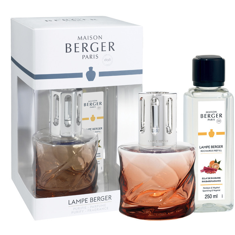 Cofanetto Lampe Berger Spirale rosa ambra con ricarica Cofanetto Lampe Berger Spirale rosa ambra con ricarica