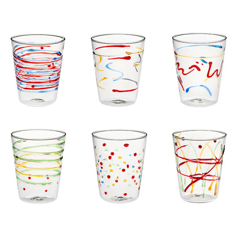 Set 6 bicchieri Acqua Assortiti Galbiati Milano Carnival 470 ml Set 6 bicchieri Acqua Assortiti Galbiati Milano Carnival 470 ml
