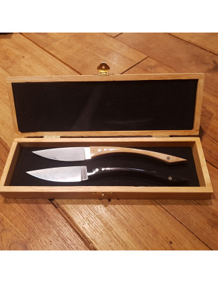 Set 2 coltelli da tavola per bistecca Maserin Pakkawood