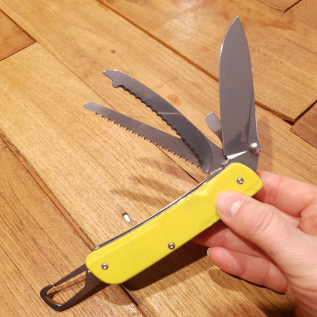 Coltello chiudibile multiuso Ruike Trekker LD43 giallo