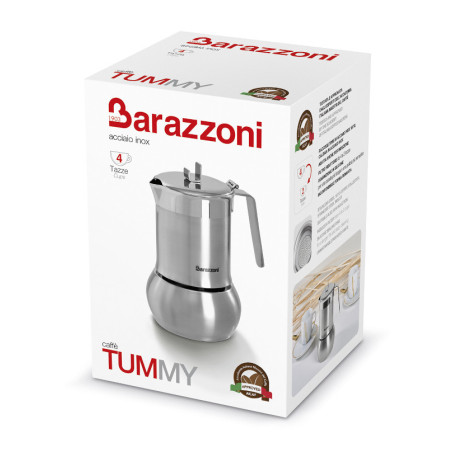 Caffettiera Barazzoni Tummy acciaio inox 4 tazze