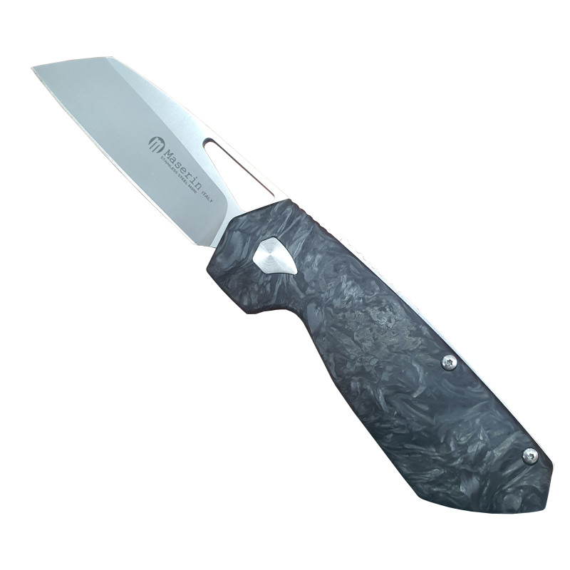 Coltello chiudibile Maserin 371 W2 Fatcarbon nero e argento Coltello chiudibile Maserin 371 W2 Fatcarbon nero e argento