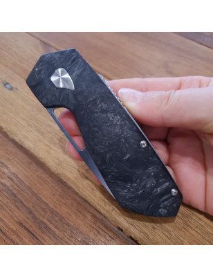 Coltello da tasca Maserin 371 W2 Fatcarbon nero e argento