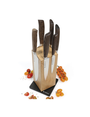 Ceppo porta coltelli magnetico girevole Zassenhaus legno Quercia