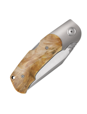 Coltello tascabile da tasca con lama di alta qualità e manico in legno di Pioppo