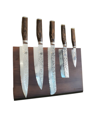 Ceppo magnetico in legno completo di 5 Coltelli Kai Shun Pro Sho