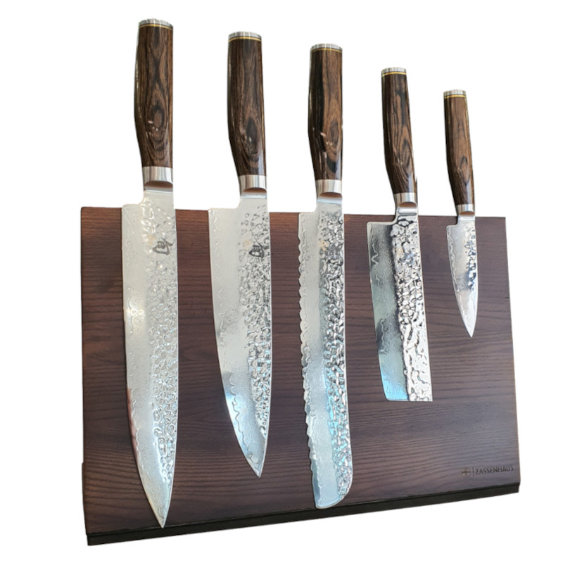 Ceppo magnetico in legno completo di 5 Coltelli Kai Shun Pro Sho Ceppo magnetico in legno completo di 5 Coltelli Kai Shun Pro Sho