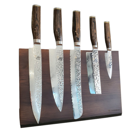 Ceppo magnetico in legno completo di 5 Coltelli Kai Shun Pro Sho
