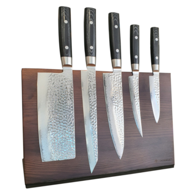 Ceppo magnetico in legno completo di 5 Coltelli Yaxell ZEN