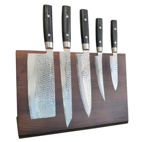 Ceppo magnetico in legno completo di 5 Coltelli Yaxell ZEN