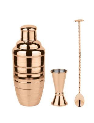Set mixology Paderno 3 pezzi shaker misurino cucchiaio