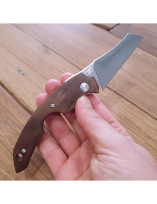 Coltello da tasca tascabile pieghevole con manico in legno di noce