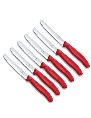 Set 6 coltelli da tavola Victorinox con lama seghettata ondulata estremamente tagliente