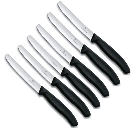Set 6 coltelli da tavola Victorinox con lama seghettata ondulata estremamente tagliente