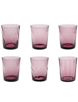 Set 6 bicchieri acqua Tribeca viola Galbiati Milano