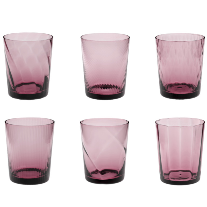 Set 6 bicchieri acqua Tribeca viola Galbiati Milano