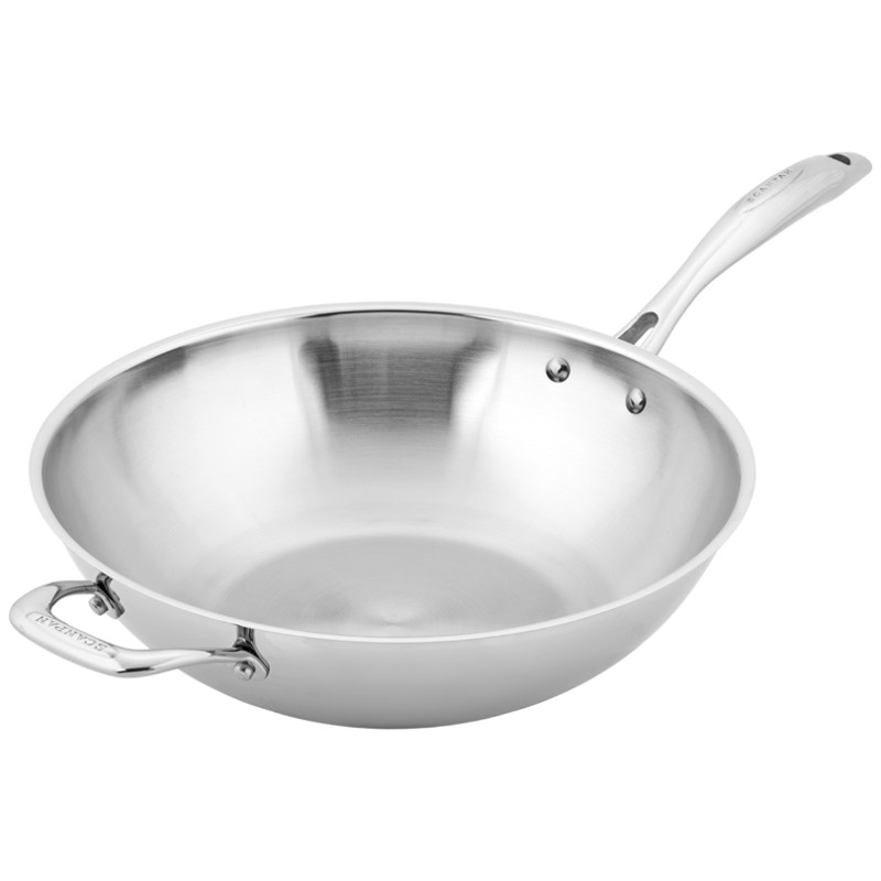 Wok 2 manici Scanpan STS acciaio inox induzione 32 cm Wok 2 manici Scanpan STS acciaio inox induzione 32 cm