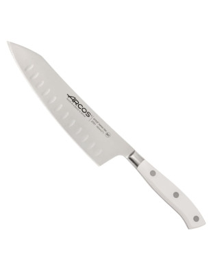 Coltello rocking santoku forma giapponese con lama alveolata