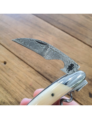 Cavatappi damasco Forge de Laguiole manico Osso