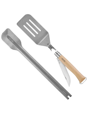 Set barbeque Opinel paletta pinza e coltello