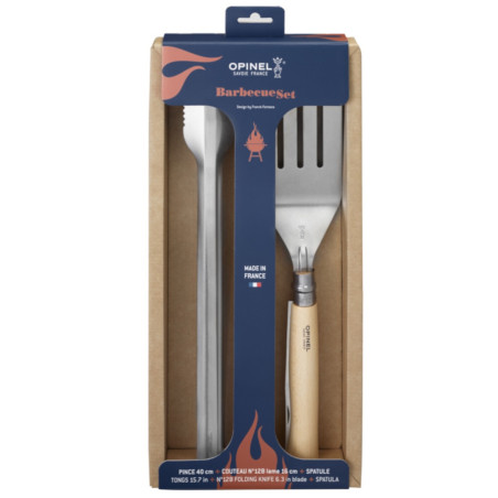Set barbeque Opinel paletta pinza e coltello