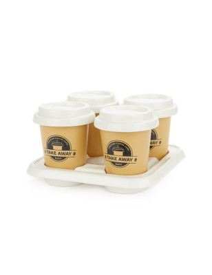 Set 4 tazzine da cafè Take Away Balvi marrone 80 ml