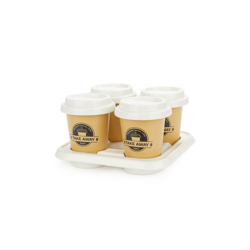 Set 4 tazzine da cafè Take Away Balvi marrone 80 ml