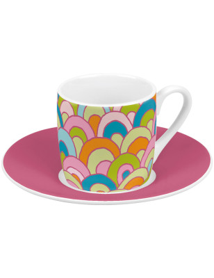 Set 4 tazzine da caffè con piattino Konitz spring time
