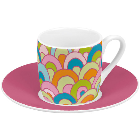 Set 4 tazzine da caffè con piattino Konitz spring time
