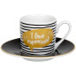 Set 4 tazzine da caffè con piattino Konitz I love espresso