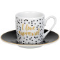 Set 4 tazzine da caffè con piattino Konitz I love espresso