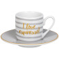 Set 4 tazzine da caffè con piattino Konitz I love espresso