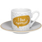Set 4 tazzine da caffè con piattino Konitz I love espresso